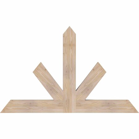 Ekena Millwork Saratoga Smooth Timber Gable Bracket, Douglas Fir, 60"W x 38"H x 3 1/2"D x 5 1/2"F, 15/12 Pitch GBW060X38X0406SAR00SDF